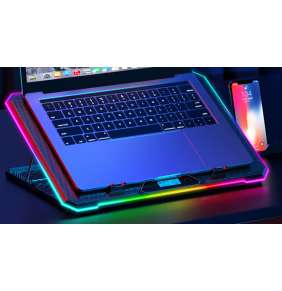 EVOLVEO Ania 9 RGB, nastavitelný podstavec pro notebook a telefon, posvícení, regulace otáček, ntb 10-17"