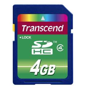 Transcend 4GB SDHC (Class 4)  paměťová karta, modrá/černá