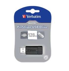 VERBATIM USB Flash Disk Store 'n' Go PinStripe 128GB - Black