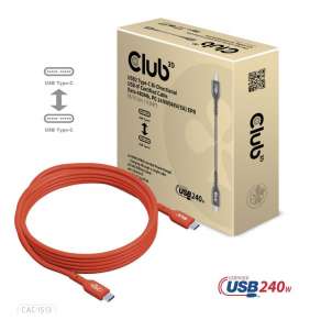 Club3D Kabel USB2 Type-C Bi-Directional USB-IF Certifikovaný 480Mb, PD 240W(48V/5A) EPR M/M 3m