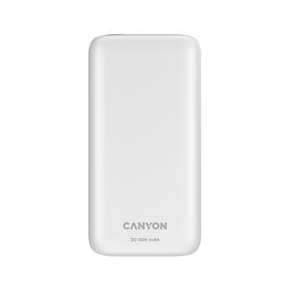 Canyon PB-301, Powerbank, Li-Pol, 30.000 mAh, Vstup 1x USB-C a 1x Micro-USB, výstup: 1x USB-C a 2x USB-A, biela