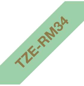 páska BROTHER TZeRM34 zlaté písmo, mätovo-zelená stužková páska Tape (12mm)