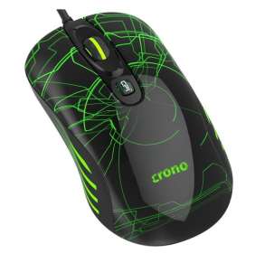 Crono OP-636G - herní laserová myš, 800/1600/3200 DPI, LED podsvícení, USB