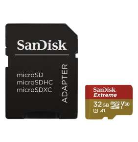 SanDisk Extreme 32GB microSDHC / CL10 / A1 / UHS-I V30 / 100mb/s / vč. adaptéru