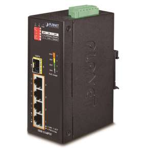 Planet switch ISW-514PTF, průmysl.verze 4x10/100+1x100BaseFX (SFP), DIN, IP30, -40 až 70°C, 12-48V
