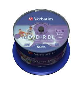 VERBATIM DVD+R DoubleLayer 8,5GB/ 8x/ printable/ 50pack/ spindle