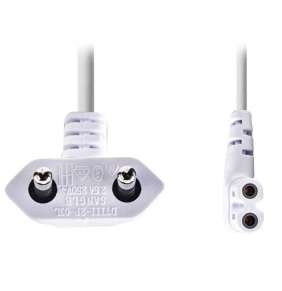 NEDIS napájecí kabel EURO/ zástrčka (úhlová) - konektor IEC-320-C7 (úhlový, levý)/ bílý/ 3m