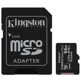 KINGSTON Canvas Select Plus 64GB microSD / UHS-I / CL10 / vč. SD adaptéru
