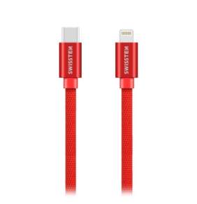 SWISSTEN DATA CABLE USB-C / LIGHTNING TEXTILE 1,2M RED