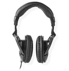 Nedis HPWD3200BK - Kabelová Sluchátka | Přes Uši | Kulatý Kabel 2,5 m | Ovládání Hlasitosti | Černá 