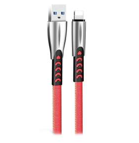 Colorway Datový Kabel USB/ Apple Lightning/ 2.4A/ 1m/ Zinc Alloy/ Červený