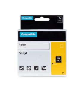 PRINTLINE kompatibilní páska s DYMO 18433, 19mm, 5.5m, černý tisk/žlutý podklad, RHINO, vinylová
