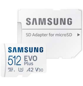 Samsung EVO Plus/micro SDXC/512GB/130MBps/UHS-I U3 / Class 10/+ Adaptér