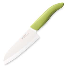 KYOCERA keramický nůž s bílou čepelí/ 14 cm dlouhá čepel/ zelená plastová rukojeť
