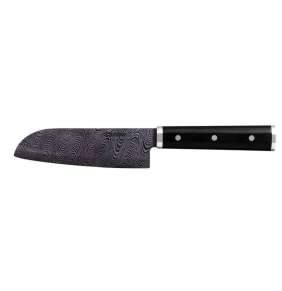 KYOCERA keramický nůž Santoku, černá dřevěná rukojeť, 14 cm dlouhá černá čepel