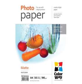 COLORWAY fotopapír/ matte 190g/m2, A4/ 50 kusů