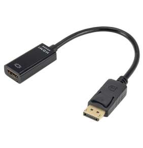 XtendLan Adaptér DisplayPort (M) na HDMI (F), 15cm, černý, pro 4k