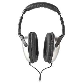 NEDIS kabelová sluchátka/ na uši/ ovládání hlasitosti/ kabel 2,70 m/ černo-stříbrné