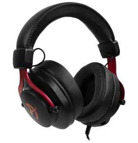 AROZZI herní sluchátka ARIA Black-Red/ náhlavní/ 2x 3,5" jack/ redukce na 1x 3,5" jack/ odnímatelný mikrofon