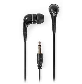 NEDIS kabelová sluchátka/ do uší/ 3,5 mm jack/ kabel 1,20 m/ černá