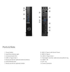 DELL PC OptiPlex Micro MFF/TPM/i5-13500T /16GB/256GB SSD/90W Type-C/WLAN/vPro/Kb/Mouse/W11 Pro/3Y PS NBD