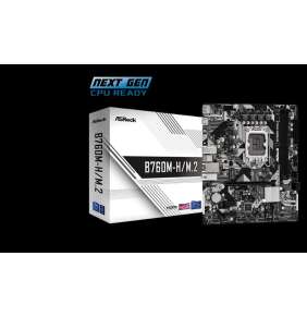 ASRock B760M-H/M.2 / Intel B760 / LGA1700 / 2x DDR5 / 2x M.2 / HDMI / DP / USB-C / mATX