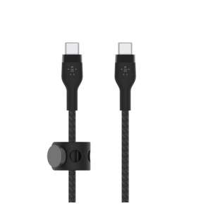 Belkin USB-C na USB-C kabel, 3m, černý - odolný PRO Flex