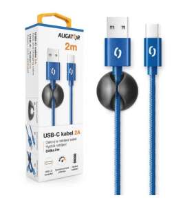 ALIGATOR PREMIUM 2A kabel, USB-C, modrá