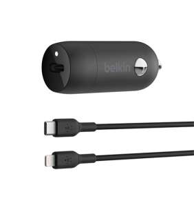 Belkin 30W USB-C Power Delivery PPS nabíječka do auta + 1m USB-C na lightning kabel, černá