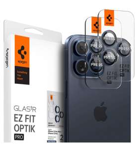 Spigen Optik Pro Lens Protector pre iPhone 15 Pro/15 Pro Max - Blue Titanium