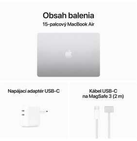 MacBook Air 15" Apple M3 8C CPU 10C GPU 8GB 256GB Strieborný SK