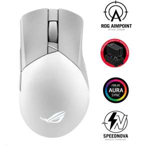 ASUS myš ROG GLADIUS III Wireless Aimpoint White (P711), RGB, Bluetooth, bílá