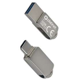PLATINET flashdisk USB 3.2 METAL WATERPROOF DUAL USB-C USB-A 128GB 
