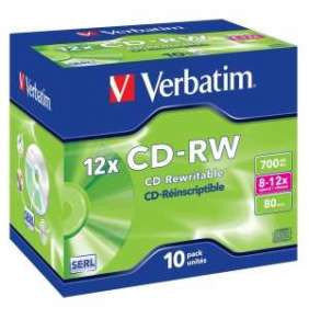 VERBATIM CD-RW(10-Pack)/Jewel/12x/700MB