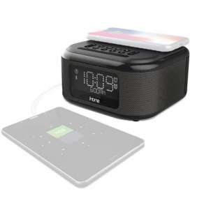 iHome Dual Alarm Clock iBTW23B with Qi Wireles Charging Black reproduktor