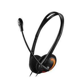 Canyon HS-01, PC Headset, 2 x 3.5mm mini-jack, slúchadla s mikrofónom, ovládanie na kábli, 1.8m, čierno - oranžové