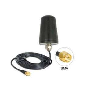 Delock LoRa Antenna 868 MHz SMA Plug 0 dBi omnidirectional (RG-174, 3 m) roof mount outdoor black