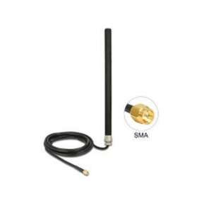 Delock LTE UMTS GSM Anténa SMA samec 3 dBi všesměrová pevná s připojovacím kabelem (RG-58, 3 m) na stěnu venkovní černá