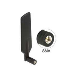 Delock LTE WLAN Dual Band Antenna RP-SMA 1 ~ 4 dBi omnidirectional rotatable with flexible joint black