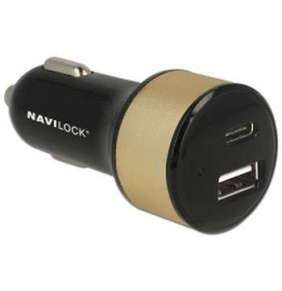 Navilock Autonabíječka 1 x USB Type-C™ + 1 x USB Typ-A
