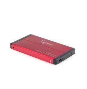 Externý box GEMBIRD pre 2.5" HDD, USB 3.0, SATA, červený