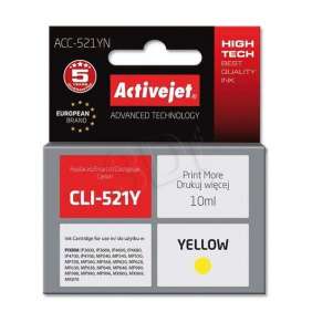 Atrament ActiveJet pre Canon CLI-521Y Yellow + chip 10ml