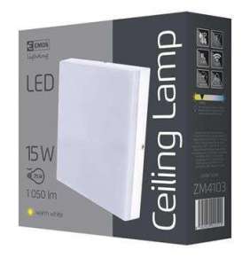 Emos přisazené LED svítidlo, čtverec 15W/75W, WW teplá bílá, IP44