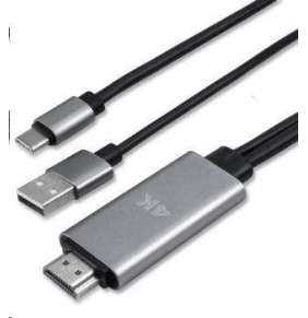 4smarts kabel pro přenos obrazu vč. funkce dobíjení, USB-C / HDMI, černá