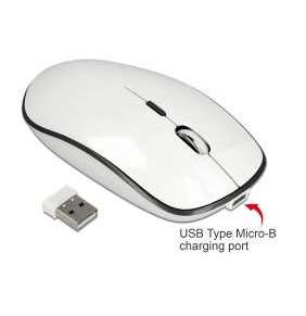 Delock Optická 4-tlačítková USB Typ-A desktopová myš 2,4 GHz bezdrátová – dobíjecí 