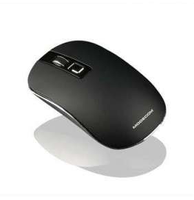 Modecom MC-WM101 bezdrátová optická myš, 3 tlačítka, 1600 DPI, USB nano 2,4 GHz, nízký profil, černá