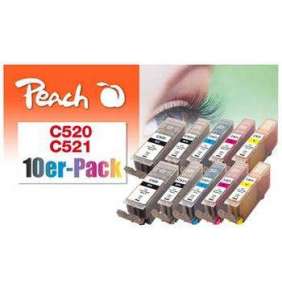 PEACH kompatibilní cartridge Canon PGI-520/CLI-521, Combi pack(10) 8x10ml, 2xBlack, 2xCyan, 2xMagenta, 2xYellow, 2x Black 2x19 m