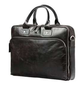 dbramante1928 Leather business bag Kronborg to 16" - Black