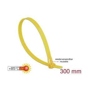 Delock Kabelové stahovací pásky pro opakované použití tepelne odolné D 300 x Š 7,6 mm 100 kusu žlutá