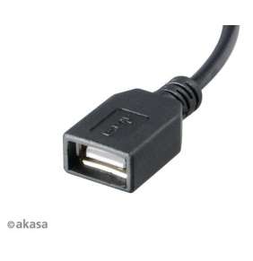 AKASA kabel redukce USB OTG Micro USB male na USB Type-A female, 15cm